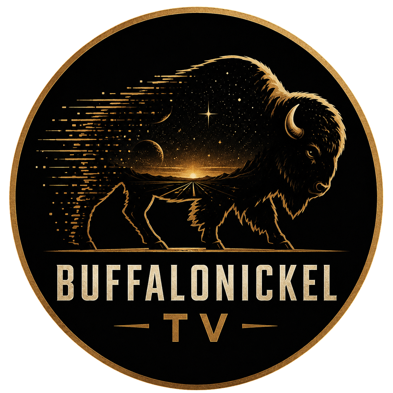 BuffalonickelTV bronze buffalo emblem